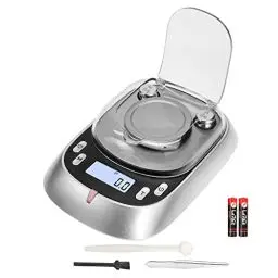 Produktbild: ACCT Milligramm-Waage, 50 g-0,001 g, 7 Einheiten, hochpräzise Waage mit LCD-Hintergrundbeleuchtung, Tara-Funktion, mg Skala für Pulver, Gold, Schmuck (Batterien im Lieferumfang enthalten)