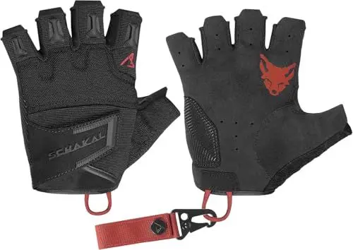 Produktbild: ACE Schakal Einsatz-Handschuh Fingerlos - Handschuhe Taktisch ohne Finger - für Paintball und Schießsport - Schwarz/Rot - XL