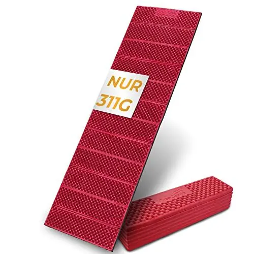 Produktbild: AceCamp® Faltbare Thermomatte Isomatte Outdoor Camping Ultraleicht (186x56cm - Rot) - Wasserdicht leicht & kompakt - Faltbare Yogamatte reise - Strandmatte gepolstert faltbar - Isomatte Schaumstoff