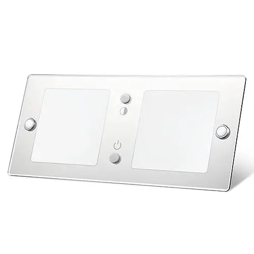 Produktbild: acegoo 12V LED Deckenleuchte Wohnmobil Dimmbar 6W 620LM 3000K/5500K 24V Panel Flach Lampe Acryl Mit Schalter Blau Licht für Boot Yacht Innenbeleuchtung Decke Küche Dinette Beleuchtung
