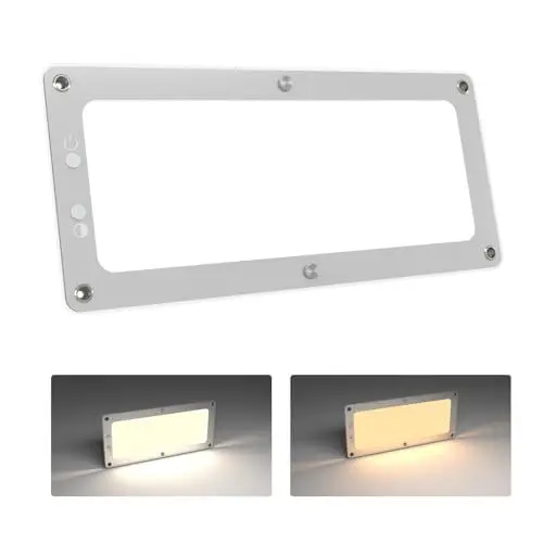 Produktbild: acegoo 12V LED Lampe Wohnmobil Boot Deckenleuchte Dimmbar 11W 3000K/5000K Panel Flach Lampe Acryl Mit Schalter für Camper Yacht Innenbeleuchtung, 1180lm