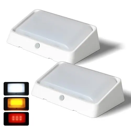 Produktbild: acegoo 12V LED Lampen Wohnmobil Aussen Markise Veranda Licht Mit Schalter, 3 Beleuchtungsmodi (1800K, 6500K, Rot), 410LM IP65 Nano Wasserdicht für LKW Wohnwagen Camper Reisemobil (2 Packungen)