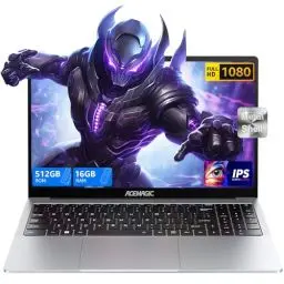 Produktbild: ACEMAGIC Laptop,Metallgehäuse,15,6 Zoll FHD,16 GB DDR4 512 GB SSD Notebook,Intel Quad-Core N150(bis zu 3,60 GHz) schlägt N5095,Leichter Laptop 15 Zoll mit WiFi,BT5.0,USB 3.2×2,Type C,HDMI(Silber)
