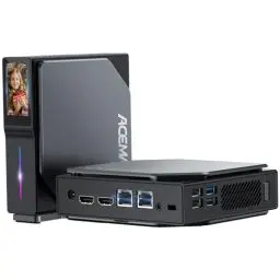 Produktbild: ACEMAGIC S1 Mini PC Vertikal W-11 mit LCD Bildschirm Ιntel Alder Lake-N97(Biz zu 3,6GHz),16GB DDR4+1TB M.2 SSD Mini Computer für Büro,4K@60Hz UHD Dual Display/WiFi6/BT5.2/Dual-LAN