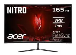 Produktbild: Acer Nitro ED320QRS3 Gaming Monitor 31,5 Zoll (80 cm Bildschirm) Full HD, 165Hz, 5ms (GTG), 2xHDMI 2.0, DP 1.4, Curved, DP/HDMI FreeSync Premium, Schwarz