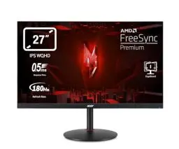 Produktbild: Acer Nitro XV271UM3 Gaming Monitor 27 Zoll (69 cm Bildschirm) WQHD, 180Hz DP, 144Hz HDMI, 1ms (GTG), 2xHDMI 2.0, DP 1.2, höhenverstellbar, drehbar, FreeSync Premium, Schwarz