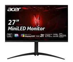 Produktbild: Acer Nitro XV275UP3 Gaming Monitor 27 Zoll (69 cm Bildschirm) WQHD, 170Hz DP, 144Hz HDMI, 2ms (GTG), 2xHDMI 2.0, DP 1.2, höhenverstellbar, drehbar, DP/HDMI FreeSync Premium, Schwarz
