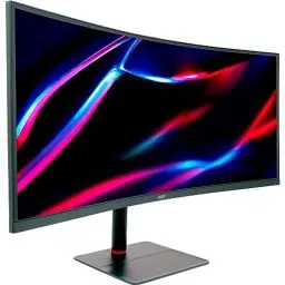 Produktbild: Acer Nitro XV345CURV Gaming Monitor 34 Zoll (86 cm Bildschirm) QHD, 165Hz DP/Type-C, 100Hz HDMI, 1ms (GTG), HDMI 2.0, DP 1.4, Curved, höhenverstellbar, FreeSync Premium, Schwarz