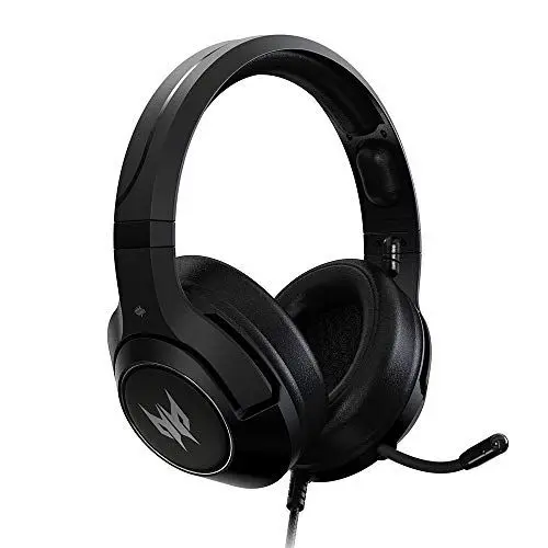 Produktbild: Acer PHW920 Predator Galea 350 7.1 Surround Sound Gaming-Headset,50 mm Neodym-Treiber,einziehbares Mikrofon mit Geräuschunterdrückung,On-Kabel-Kontrolle,Schwarz