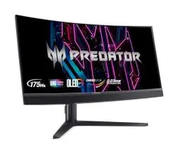 Produktbild: Acer Predator X34V Gaming Monitor 34 Zoll (86 cm Bildschirm) UWQHD, OLED, 175Hz DP/Type-C, 100Hz HDMI, 0.03ms(GTG), DP 1.4, Type-C 65W, 2xHDMI 2.0, Curved, höhenverstellbar, FreeSync Premium