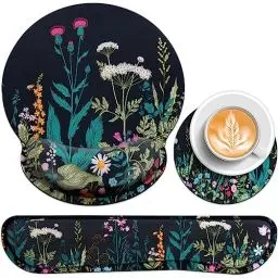 Produktbild: Acezeek 3-in-1 Mousepad Set,Mauspad mit Gelkissen+Handballenauflage Tastatur+Untersetzer,Mauspad XXL mit Rutschfester,Ergonomisches Mauspad,Schmerzlinderung Maus Pad für Spiele,Zuhause,Büro