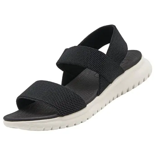 Produktbild: Acfoda Sandalen Damen Sommer Bequeme Leichte Orthopädische Sandale Weiche Sohle Casual Outdoor Sandaletten mit Fussbett Schwarz 41