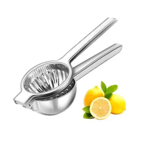 Produktbild: Achkey Zitronenpresse, Saftpresse, Orangenpresse, Zitronenpresse Edelstahl, S304 Zitruspresse für Alle Citrusfrüchte, Limettenpresse 100% Rostfrei und Spülmaschinenfest (8.8 cm Diameter)