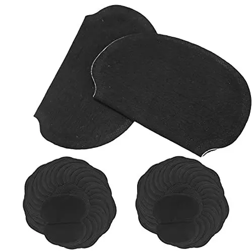 Produktbild: zjchao Achselpads, 60 Stück Achsel Schweißpads aus Vliesstoff Kleid Kleidung Achsel Schweißpads Schutz vor Schweißflecken Deoflecken Geruch Perfekte Passform Absorbing Schwarz