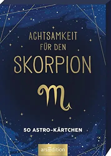 Produktbild: Achtsamkeit für den Skorpion: 50 Astro-Kärtchen | Astrologie im Spielkartenformat für die Handtasche