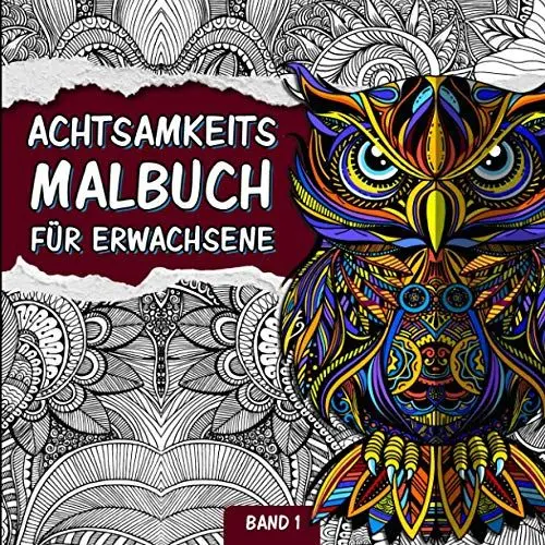 Produktbild: Achtsamkeitsmalbuch für Erwachsene: Zen Mandala Malbuch für Erwachsene mit Tiermandalas und Blumenmandalas | Ausmalen, Durchatmen und Entspannen | ... (Mandala Meditation Malbuch, Band 1)