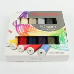 Produktbild: ACKERMANN Nähgarn (12 Farben x 200m) Universal Nähgarn Farben-Mix in 12 Farben in Stärke 120, Nähgarn-Set, Markengarn