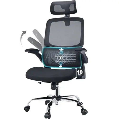 Produktbild: ACMELIFE Bürostuhl Ergonomisch Testsieger, Schreibtischstuhl hoher Rückenlehne, Dynamische Lordosenstütze, 10cm dickeres Sitzkissen, Office Chair klappbaren armlehnen, höhenverstellbar