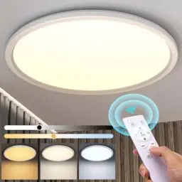 Produktbild: ACMETOP LED Deckenleuchte Dimmbar, 24W Deckenlampe mit fernbedienung 3000K-6500K deckenleuchte flach, IP54 Wasserfest led lampen deckenlampen Ultra Dünn für Schlafzimmer Küche Wohnzimmer Kinderzimmer
