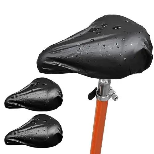 Produktbild: Acooruiteng 2 Stück Sattelschutz Wasserdicht Fahrrad Fahrradsattel Überzug Fahrradsattel Regenschutz Sattelbezug Fahrrad Schwarz PVC Bike Seat Cover für Die Meisten Fahrräder