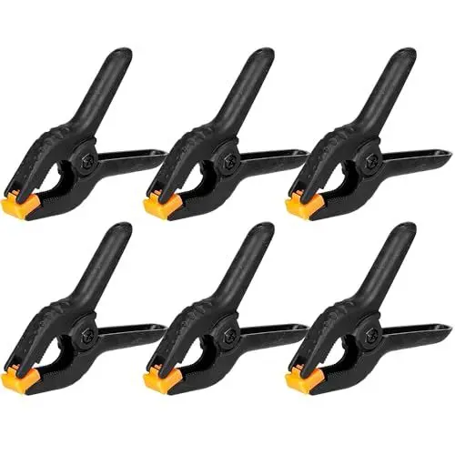 Produktbild: Acooruiteng 6 Stück Klemmzwingen 3.5 Zoll Hochleistungs Nylon Federklemmen Klemmen Federklemme Klemme Klemmzwinge Spring Clamps Leimzwingen Federzwingen für Holzbearbeitung DIY Fotostudios Schwarz