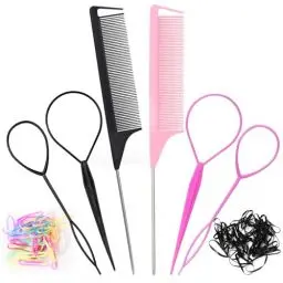 Produktbild: Acooruiteng Frisurenhilfe Flechthilfe Haare Zopf Hilfe Frisuren Zubehör Haar Zubehör Topsy Tail Haarschlaufe Zum Durchziehen Hair Twister für DIY Frisuren Frisurenhilfe 6 Stück