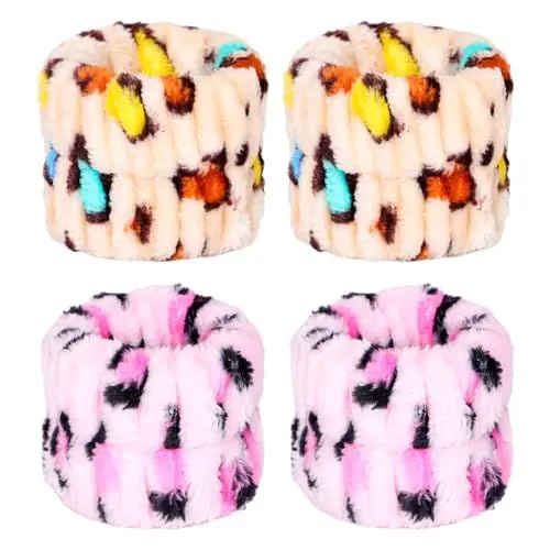 Produktbild: Acooruiteng Handgelenk Waschband Elastisches Handgelenktücher Mikrofaser Handgelenk-Waschbänder Handgelenk-Waschhandtuch Handgelenk Spa Waschband Face Wash Wristbands für Frauen und Mädchen 2 Paar