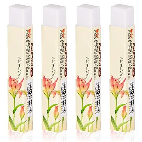 Produktbild: Acooruiteng Radiergummi 4 Stück Radiergummi 2B Weich Radiergummis Weiß Radierer Bleistift Radiergummi Set Eraser für Schulen Skizzen Büro Zeichen