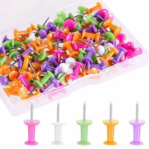 Produktbild: Acooruiteng Reißzwecken Pinnadeln Reißnägel Bunt Pinnwandnadeln Heftzwecken Pins für Pinnwand Pinnwand Nadeln Pin Nadel Reißzwecke Pinwand Pins Push Pins für Büro Schule Zuhause 100 Stück