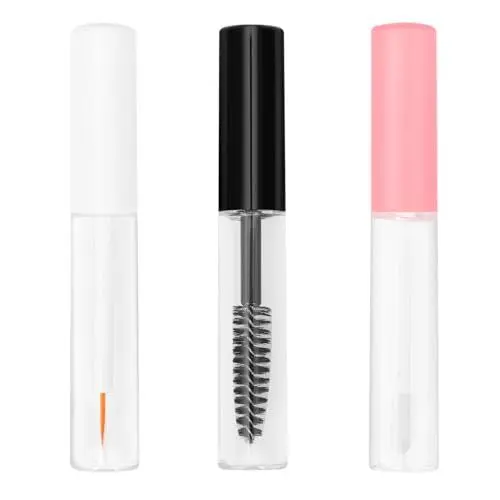 Produktbild: Acooruiteng Wimpernbürste mit Behälter 5ML Leere Mascara Flasche Wiederverwendbar Lipgloss Behälter Leer Tragbare Empty Mascara Tube(3 Stück)