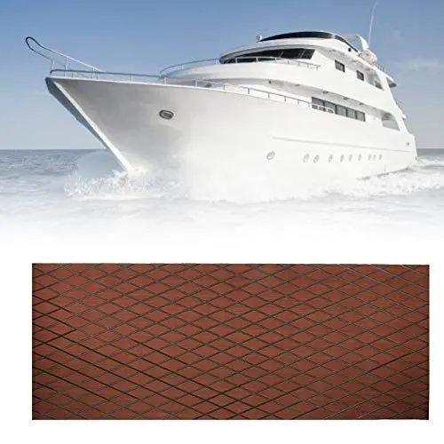 Produktbild: Acouto rutschfeste Eva-Marine-Bodenmatte, Stoßdämpfungspolster, Decking-Blatt für Bootsyacht, Schmutzabweisend, Druckwaschbar (Dunkelbraun + schwarz)