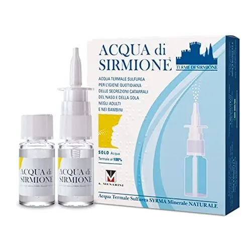 Produktbild: Acqua di Sirmione Ideal für verstopfte Nase, 6 Flaschen à 15 ml. Kann mit Nasenspray oder Aerosoltherapie verwendet werden. Produkt 100% natürlich, geeignet für Erwachsene und Kinder