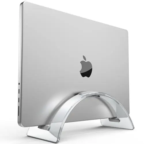 Produktbild: Acryl Vertikaler Laptop Ständer, Klearlook Acryl Notebook Ständer Platzsparender Laptop Halterung für MacBook Pro/Air, Samsung, Surface, Dell, HP, iPad, Tablets-Laptop Halter bis 17,3