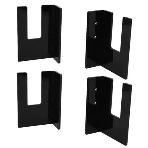 Produktbild: Acryl-Skateboard-Wandhalterung, 4 Stück, Schwarz, Hochfest, Starker Halt, Skateboard-Präsentationsständer für Schlafzimmer für Surfbrett (BLACK)