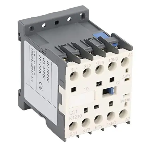 Produktbild: AC-Schütz 3 Pole 4 Schließer Verdickte Silberkontakte 220 V 12 A Industrielles Elektrisches Schütz für die Stromverteilung