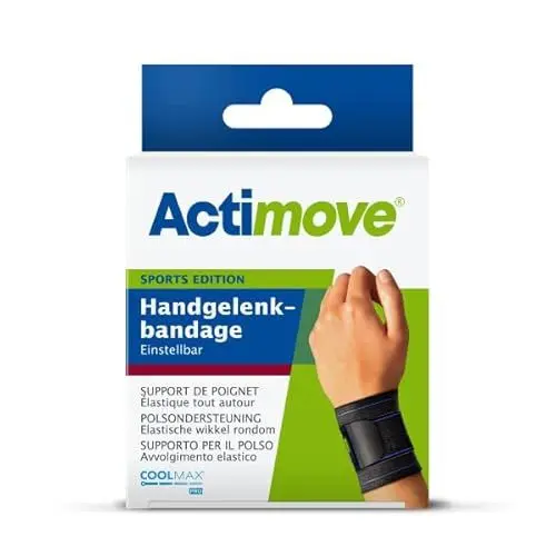 Produktbild: Actimove SPORTS EDITION Handgelenkbandage - einstellbare Bandage für das Handgelenk - für den Sport - Schwarz, Universalgröße