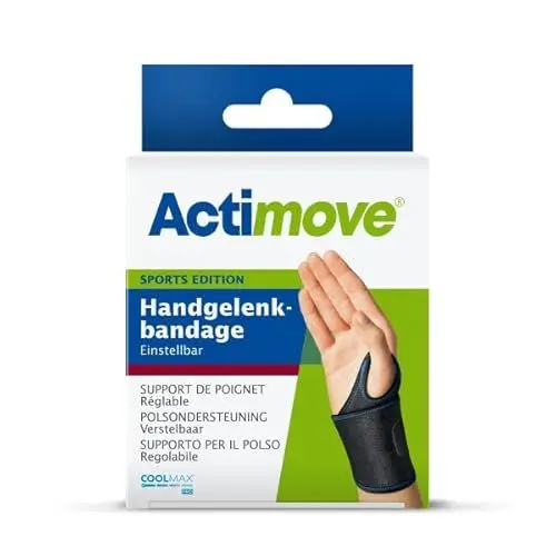 Produktbild: Actimove SPORTS EDITION einstellbare Handgelenkbandage - zur Stabilisierung des Handgelenks - für den Sport - Schwarz, Universalgröße
