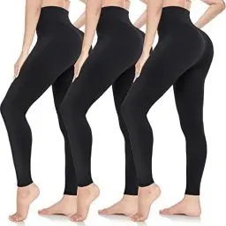 Produktbild: ACTINPUT Leggings Damen High Waist Leggins Blickdicht Schwarze Sportleggings Lang Elastische Yogahose Laufhose Für Sport Gym Yoga (3er Pack - Schwarz, XXL)