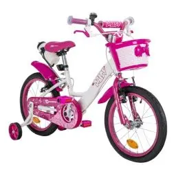Produktbild: Actionbikes Kinderfahrrad Daisy 16 Zoll | Kinder Fahrrad für Mädchen - 4-7 Jahren - V-Brake Bremse - Kettenschutz - Luftbereifung - Fahrräder - Laufrad - Kinderrad (16 Zoll)