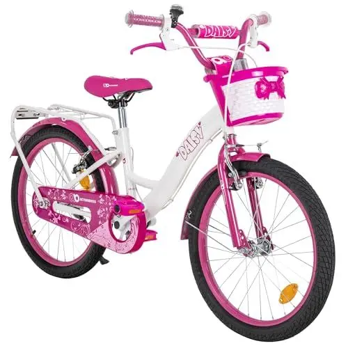 Produktbild: Actionbikes Kinderfahrrad Daisy 20 Zoll | Kinder Fahrrad für Mädchen - Ab 6-9 Jahren - V-Brake Bremse - Kettenschutz - Luftbereifung - Fahrräder - Laufrad - Kinderrad (Daisy 20 Zoll)