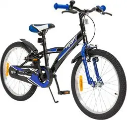 Produktbild: Actionbikes Kinderfahrrad Wasp - 1 Gang - ohne Schaltung - Fahrrad 20 Zoll für Jungen und Mädchen - Von 6-9 Jahren - V-Brakes vorne und hinten - Trapez-Rahmen - Kettenschutz (Schwarz Blau)