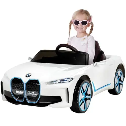 Produktbild: Actionbikes Motors Kinder Elektroauto BMW i4 | 2,4 Ghz Fernbedienung - Lizenziert - Kinderauto elektrisch - Elektrofahrzeuge - Spielzeugauto - Elektro Auto für Kinder ab 3 Jahre (BMW i4 Weiß)