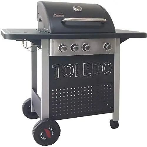 Produktbild: ACTIVA Grill Grillwagen Gasgrillwagen TOLEDO 400 Schwarz, 4 Brenner Gas BBQ Barbeque
