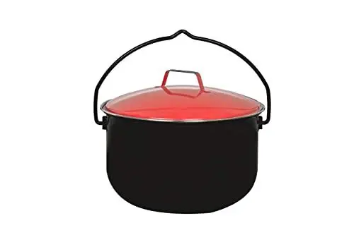 Produktbild: ACTIVA Ungarischer Gulaschkessel mit Deckel I 14L Gulaschtopf für Feuerstelle inkl. Schöpfkelle I Feuerkessel für gesellige Outdoor Abende