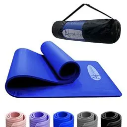 Produktbild: ACTIVE FOREVER 10mm Extra Dicke Yoga Matte, NBR Schaum Yoga Matten für Frauen Männer, große und rutschfeste Übungsmatte mit freier Reise Tragetasche für Yoga Pilates HIT Home Workouts Gym(Blau)