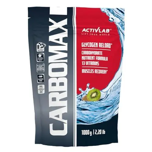Produktbild: Activlab CARBOMAX 1000g, Kohlenhydrat mit Vitaminen, Energie und Glykogenauffüllung, für Training, Regeneration nach intensivem körperlichem Training, Kiwi