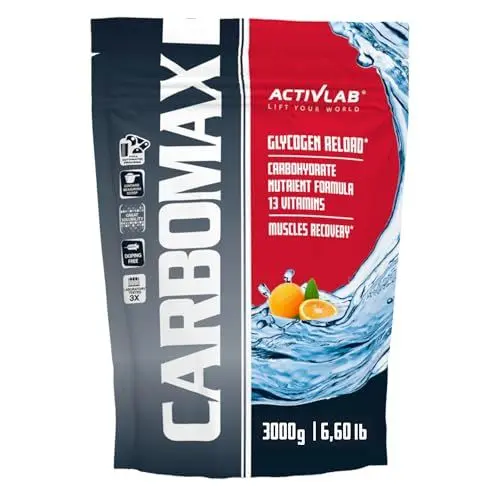 Produktbild: Activlab CARBOMAX 3000g, Kohlenhydrat mit Vitaminen, Energie und Glykogenauffüllung, für Training, Regeneration nach intensivem körperlichem Training, Orange
