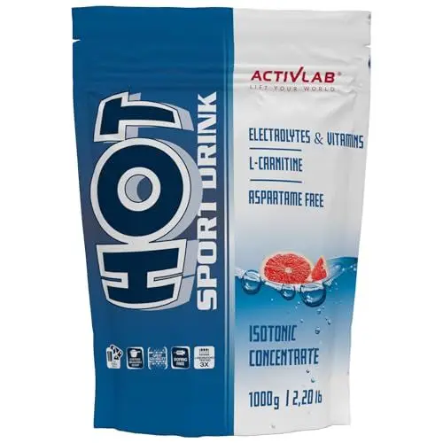 Produktbild: Activlab Hot Sport Drink 1000g - Isotonisches Getränkepulver mit Elektrolyten und Vitaminen, Kohlenhydrate, Über 80 Portionen | Unterstützung und Regeneration nach intensivem Training, Grapefruit