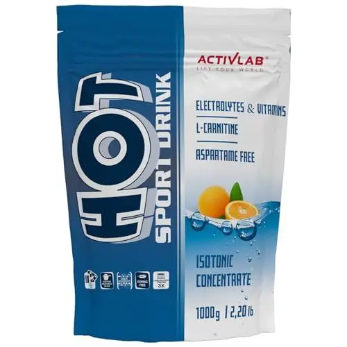 Produktbild: Activlab Hot Sport Drink 1000g - Isotonisches Getränkepulver mit Elektrolyten und Vitaminen, Kohlenhydrate, Über 80 Portionen | Unterstützung und Regeneration nach intensivem Training, Orange