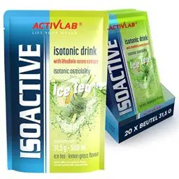 Produktbild: Activlab Isoactive Isotonic Drink | mit Rhodiola | Elektrolyte | B-Vitamine | 20 x 31,5 g | Zitronengras-Tee | 500 ml eines Sportgetränks | praktischer Beutel | 3x laborgeprüft